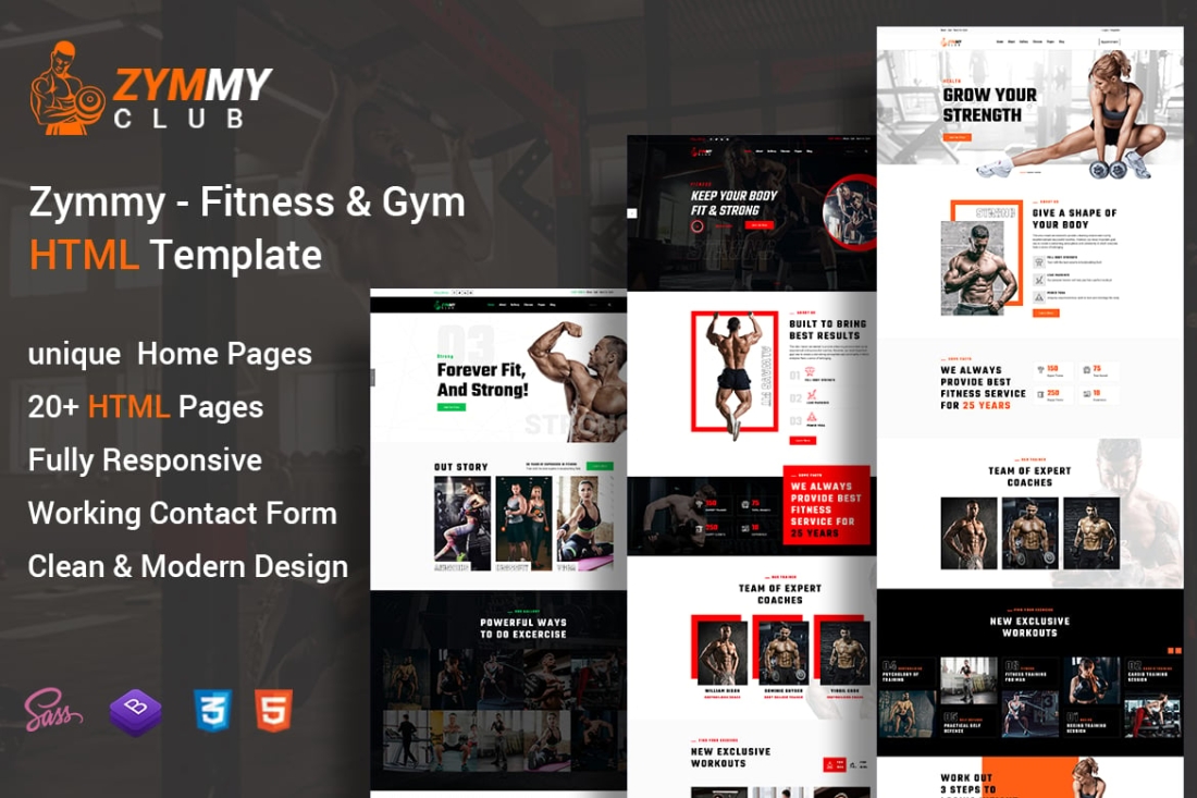 Zymmy - Fitness & Gym HTML Template