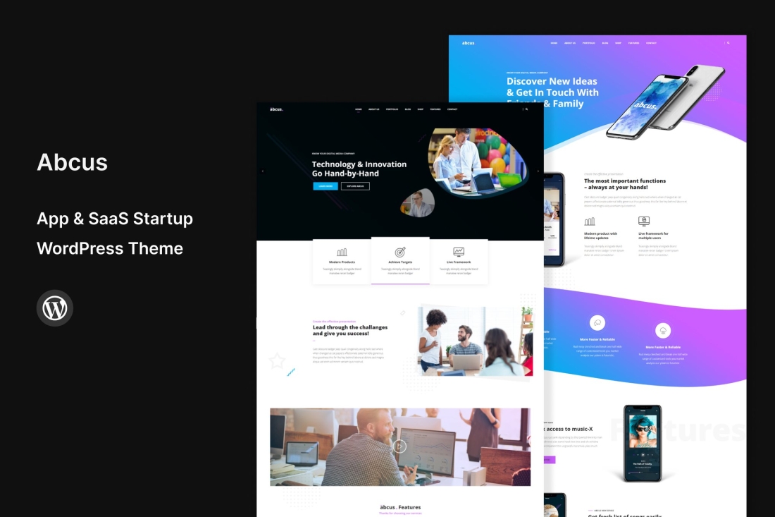 Abcus - App & SaaS Startup WordPress Theme 2.3