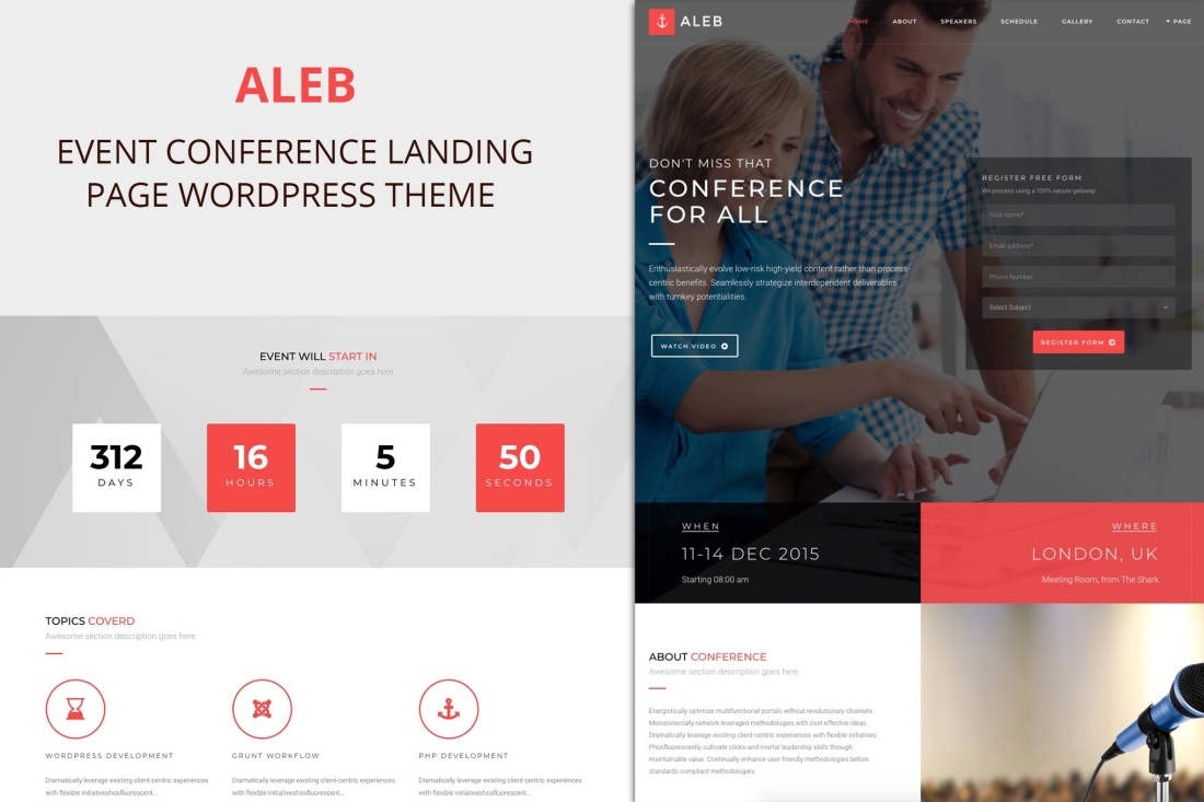Aleb - Event Conference Onepage WordPress Theme 1.4.6