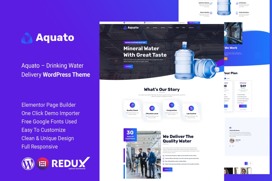 Aquato - Drinking Water Delivery WordPress Theme 1.0.0