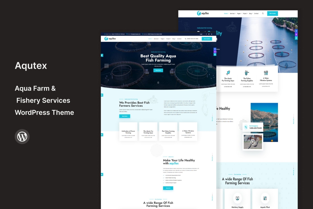 Aqutex - Aqua Farm  WordPress Theme + RTL 1.0.1