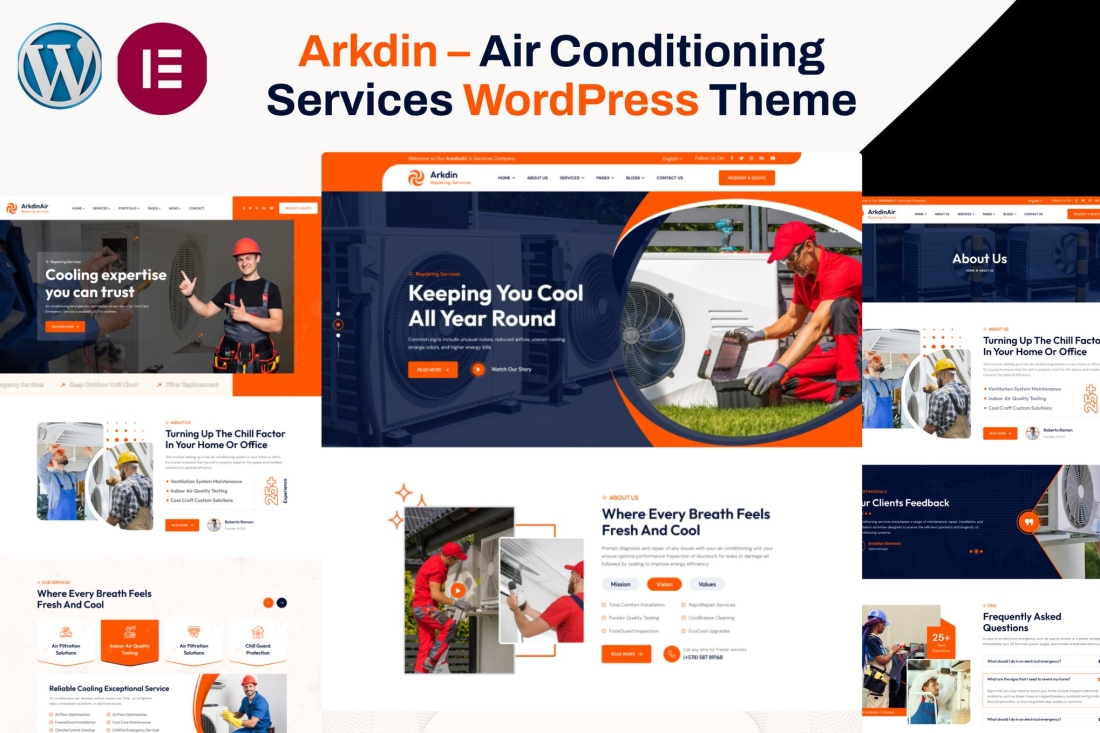 Arkdin - Air Conditioning Services WordPress Theme 1.1