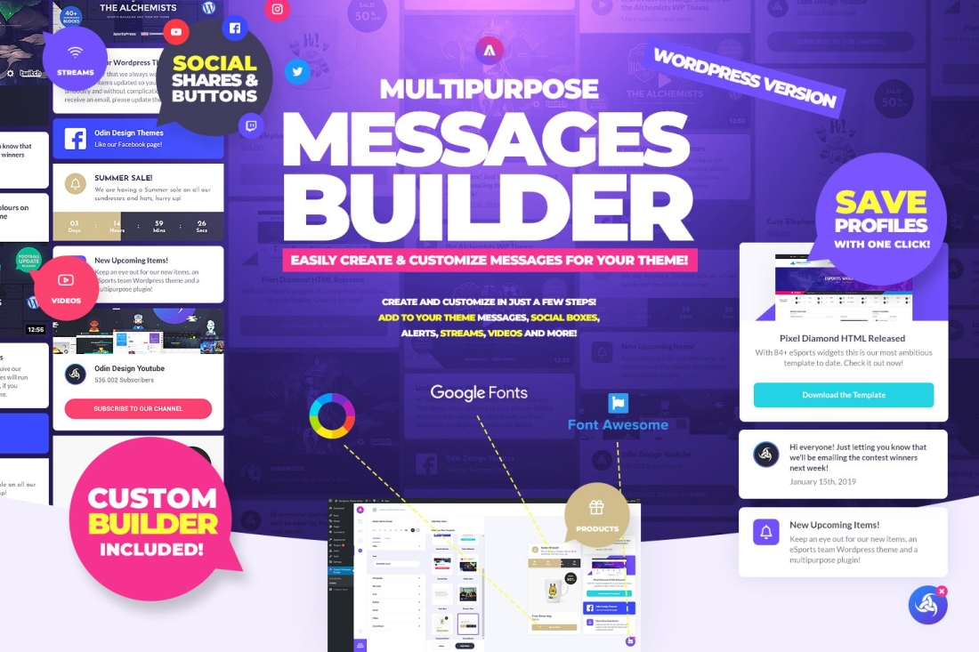 Multipurpose Messages and Social Share Builder 1.1.0