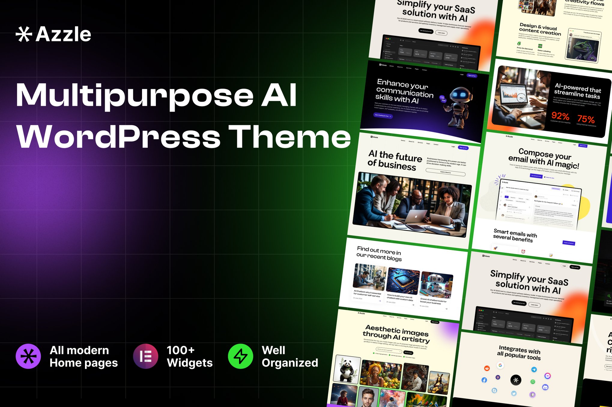 Azzle – SaaS & Tech Startup Elementor WordPress 1.0.1
