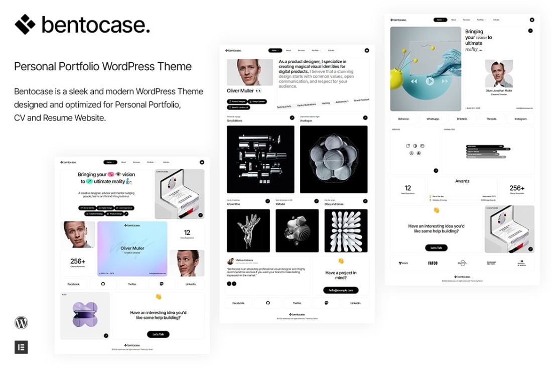 Bentocase - Personal Portfolio WordPress Theme 1.0.5