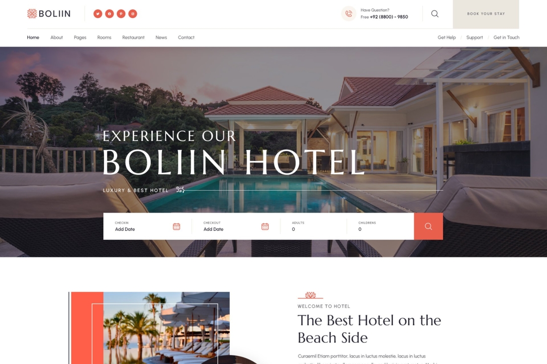 Boliin - Resort & Hotel Booking WordPress Theme 1.1.1