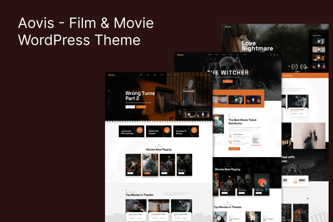 Booking Movie Film Tickets WordPress Theme - Aovis 1.1.4