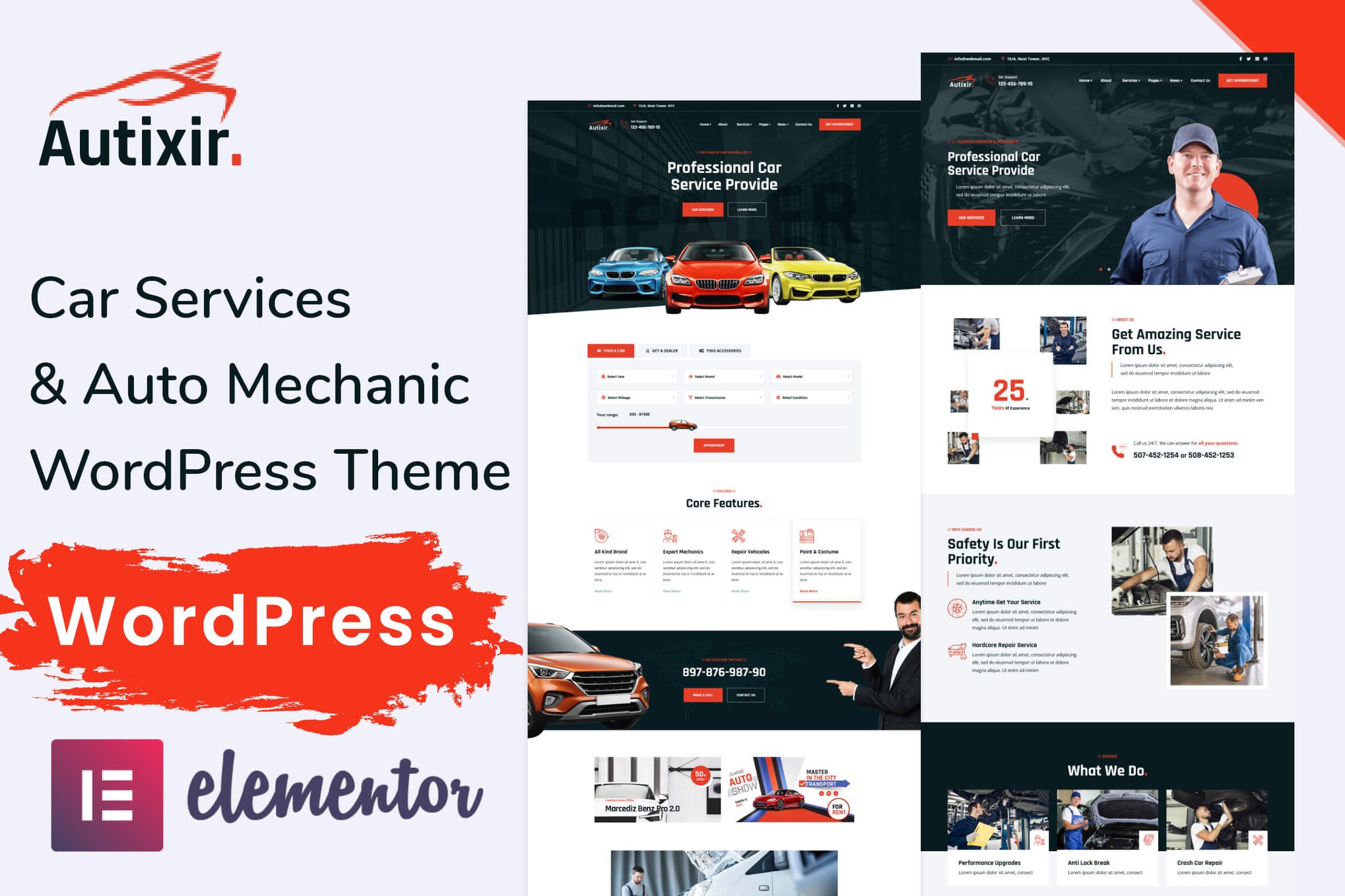 Car Service, Auto Repair WordPress Theme – Autixir 1.0.2