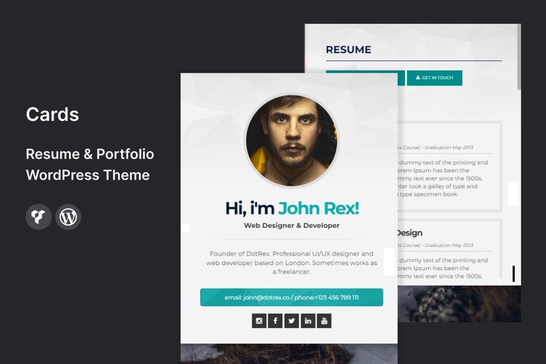Cards - Resume & Portfolio WordPress Theme 1.6