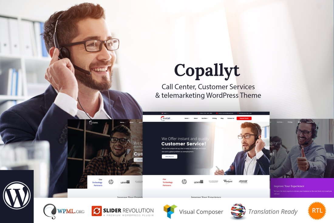 Copallyt - Call Center & Telemarketing WordPress Theme 4.6