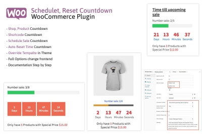 Schedule, Reset Countdown Plugin WooCommerce WooCP 1.0.0
