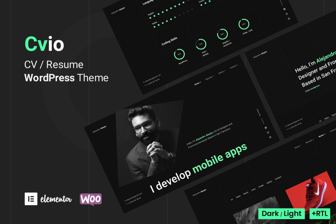 Cvio - CV & Personal Portfolio Elementor Theme 3.3.5