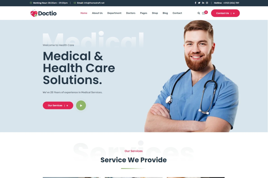 Doctio - Medical Health WordPress Theme 1.0.7