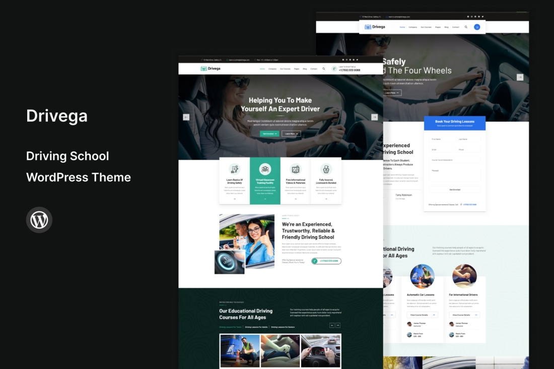 Drivega - Driving School WordPress Theme 1.9