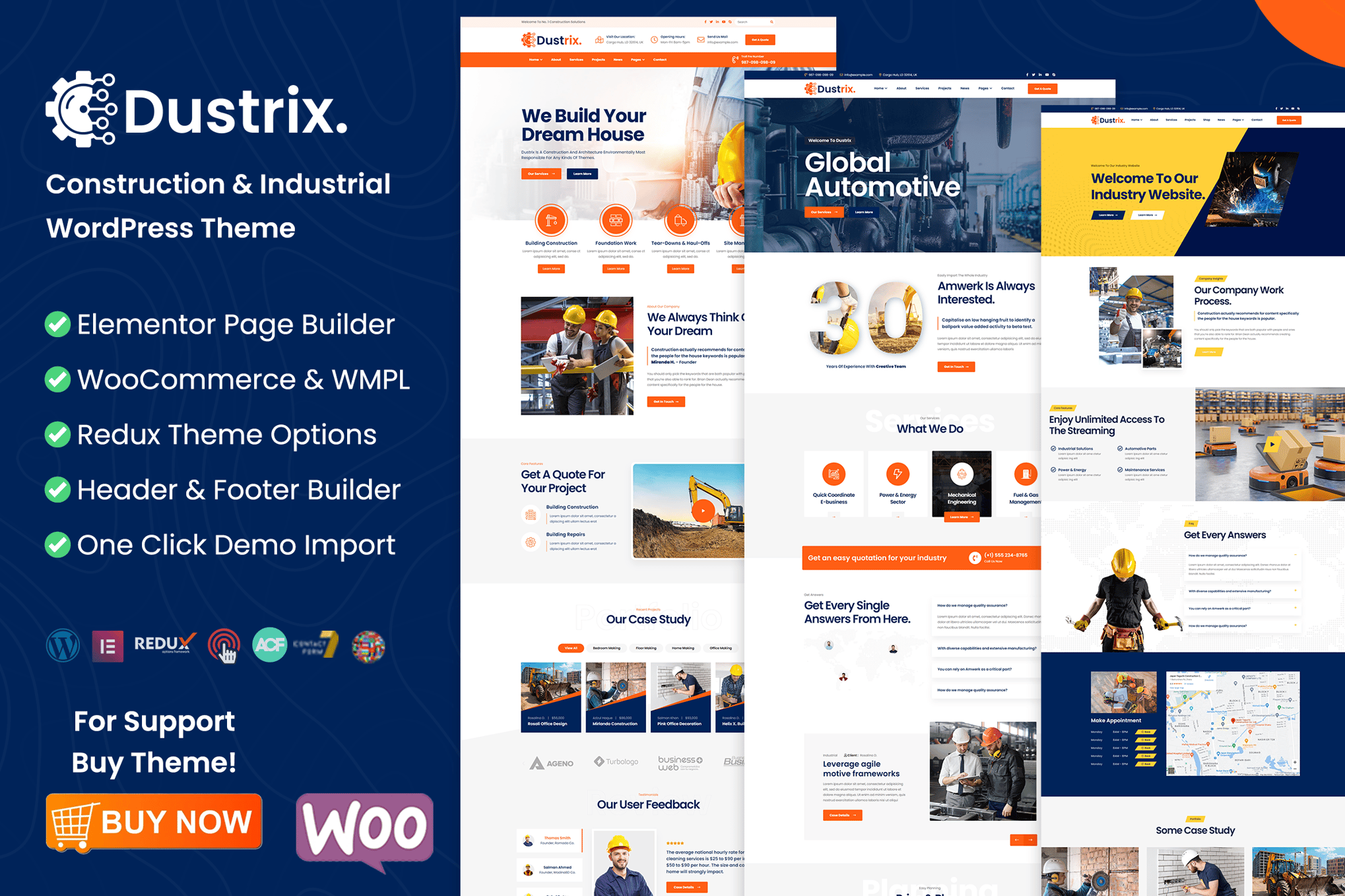 Dustrix – Construction and Industry WordPress Them 1.5.0