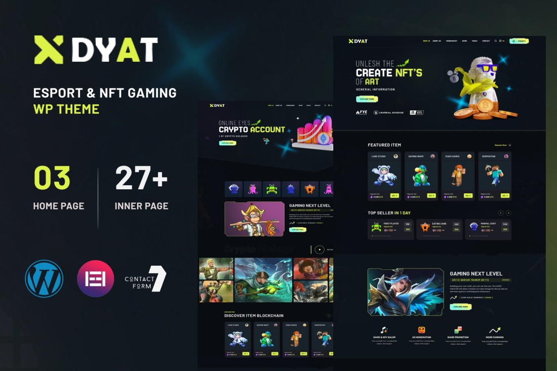 DYAT - eSports and Gaming NFT WordPress Theme 1.0.0