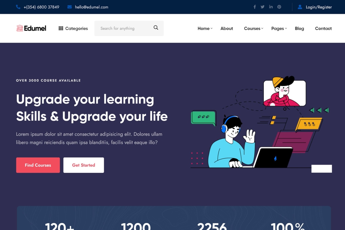Edumel- Education LMS WordPress Theme 1.0.0