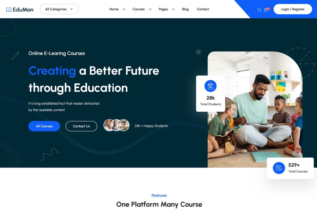 Edumoon - Education LMS WordPress Theme 1.6