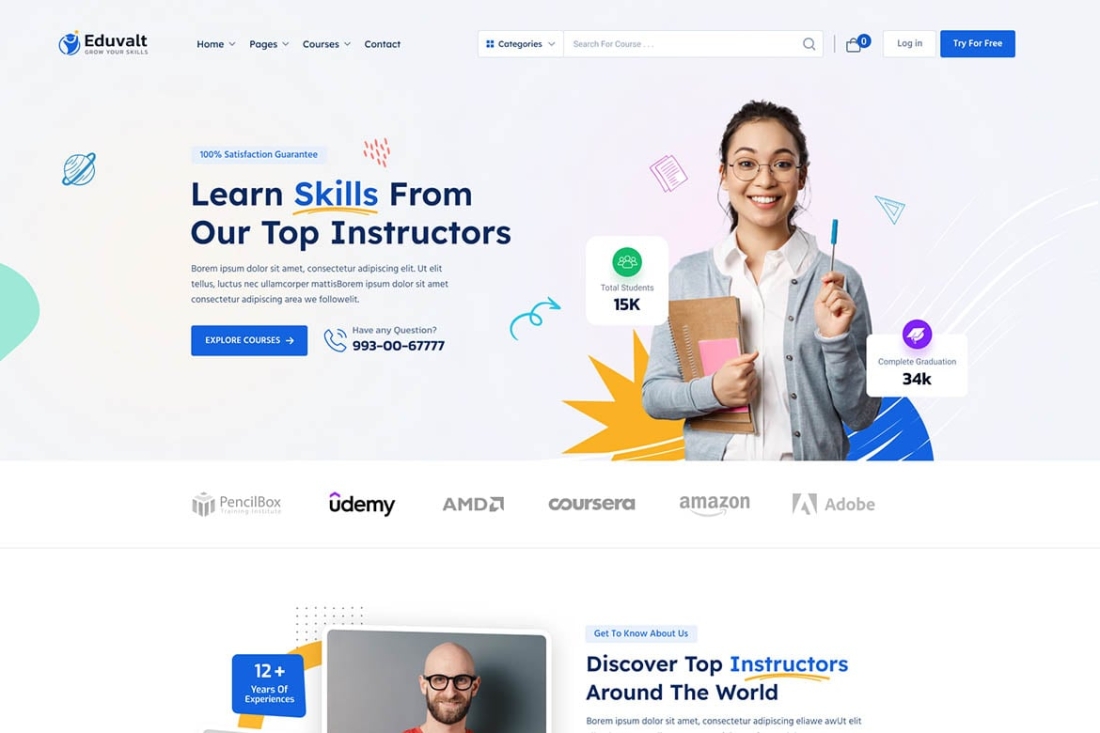 Eduvalt - Online Courses & Education WordPress Theme 2.0.2