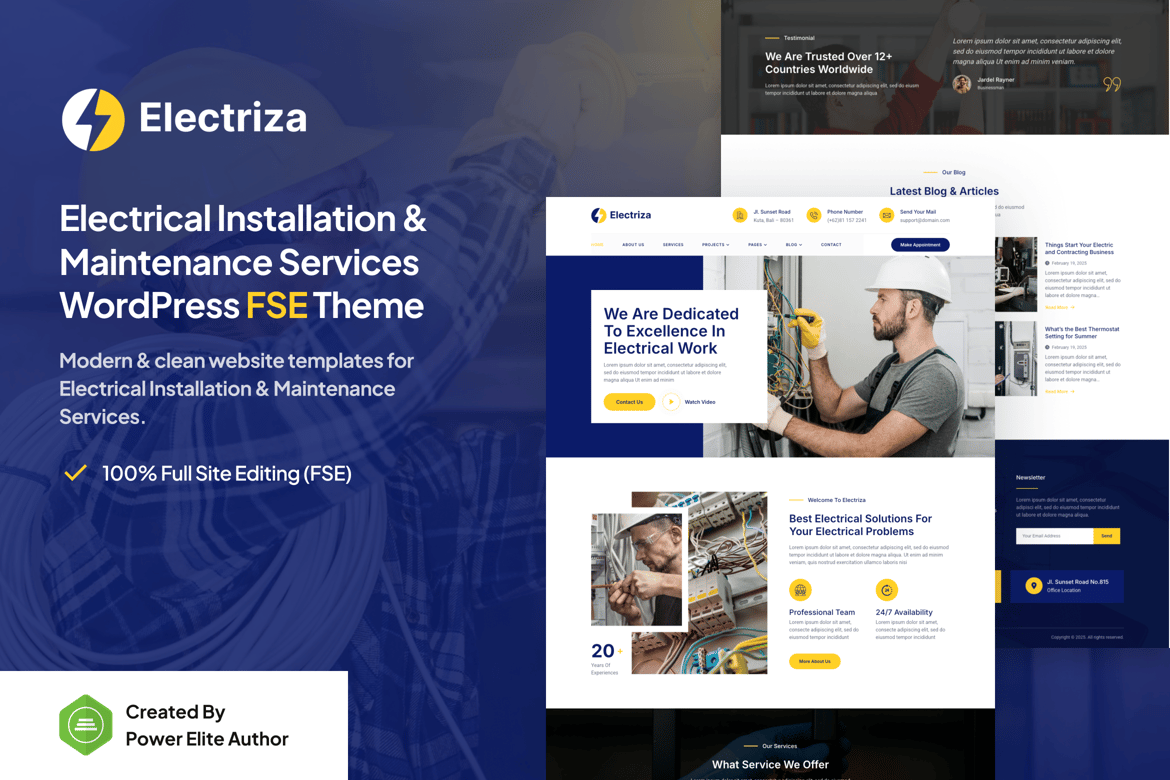 Electriza – Electrical Installation Services Theme 1.0.2