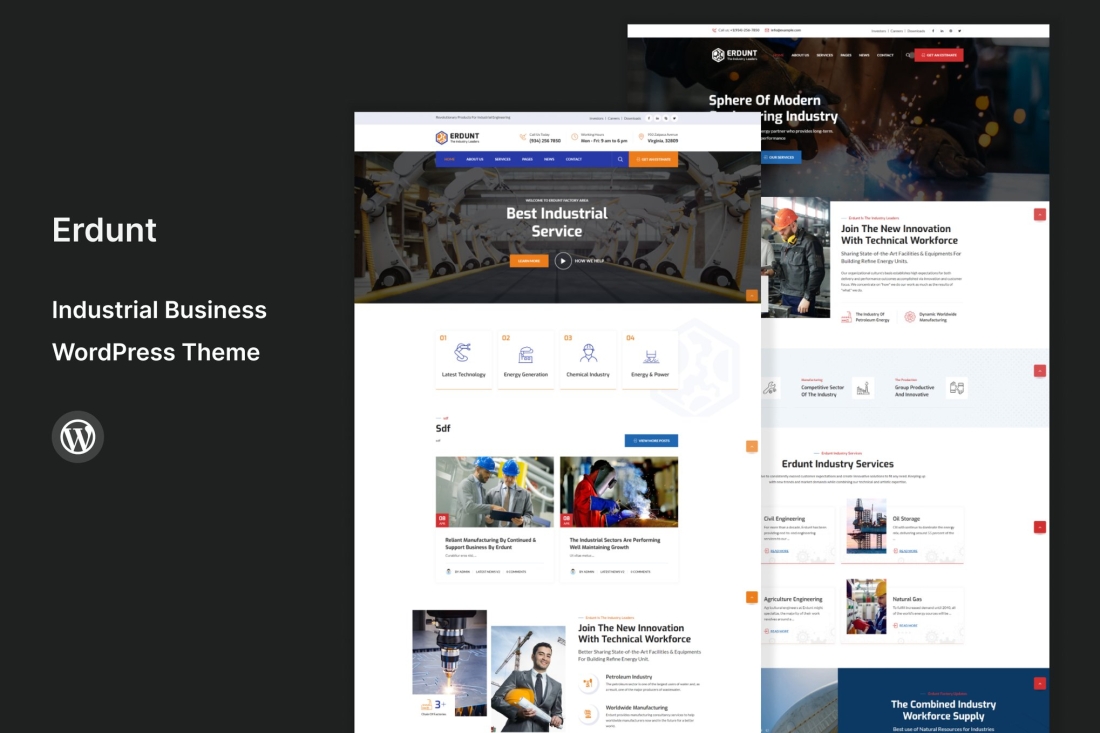 Erdunt - Industrial Business WordPress Theme 2.0
