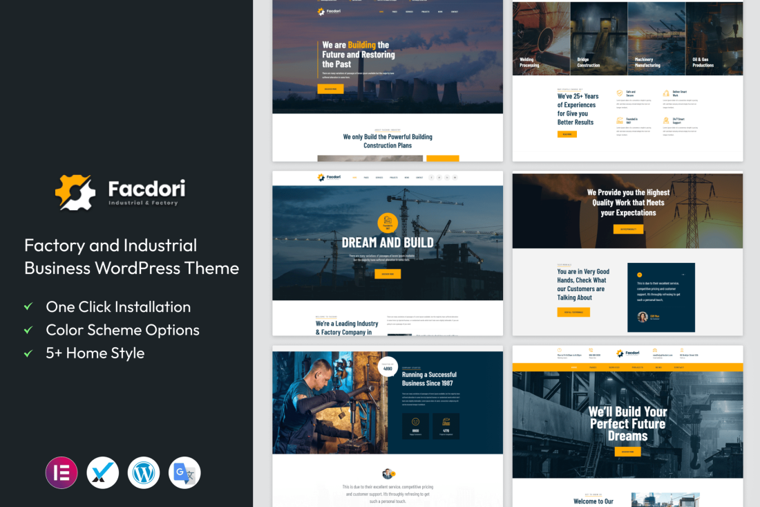 Facdori - Factory & Industrial WordPress Theme 2.9