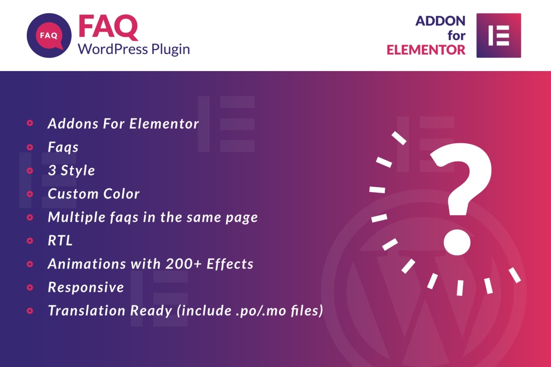 Faq for Elementor WordPress Plugin 1.0