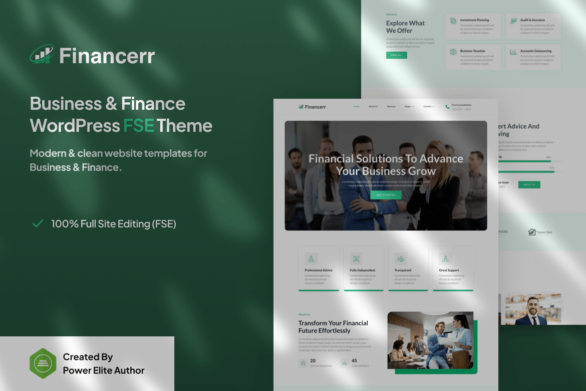 Financerr – Business & Finance FSE WordPress Theme 1.0.2