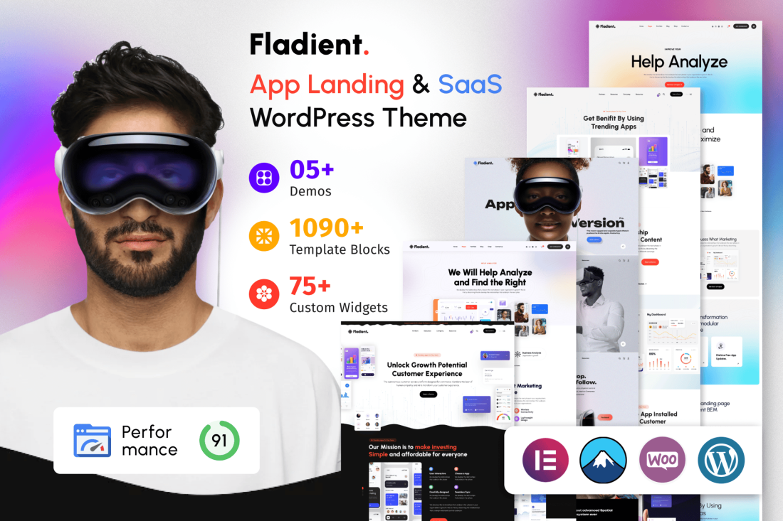 Fladient - App Landing Page & SaaS WordPress Theme 1.0.1