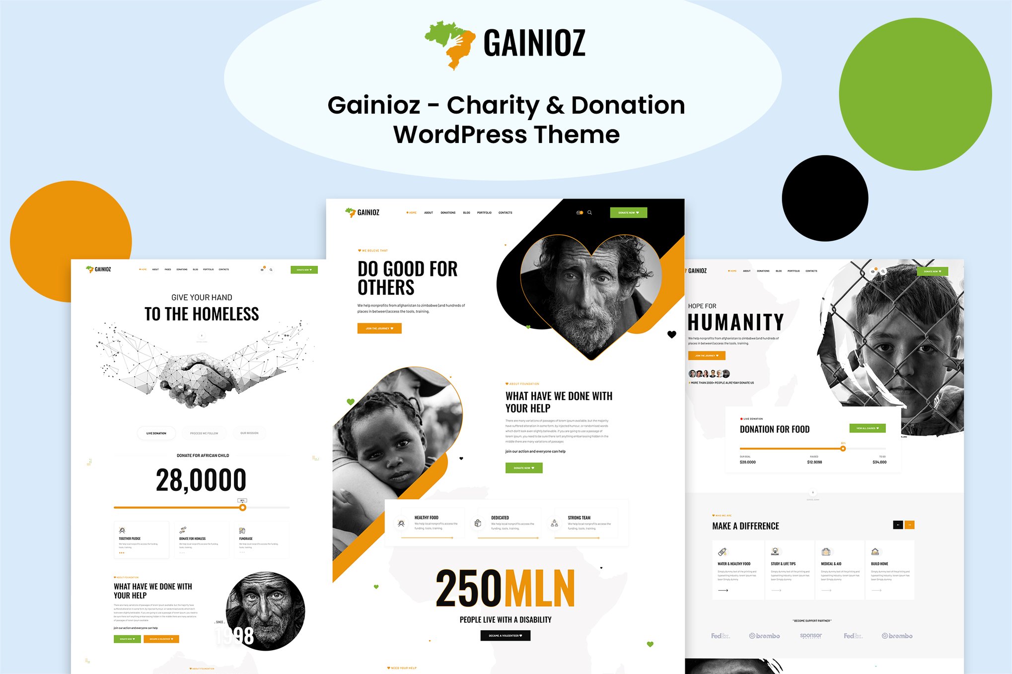 Gainioz – Charity & Donation WordPress Theme 1.1.6