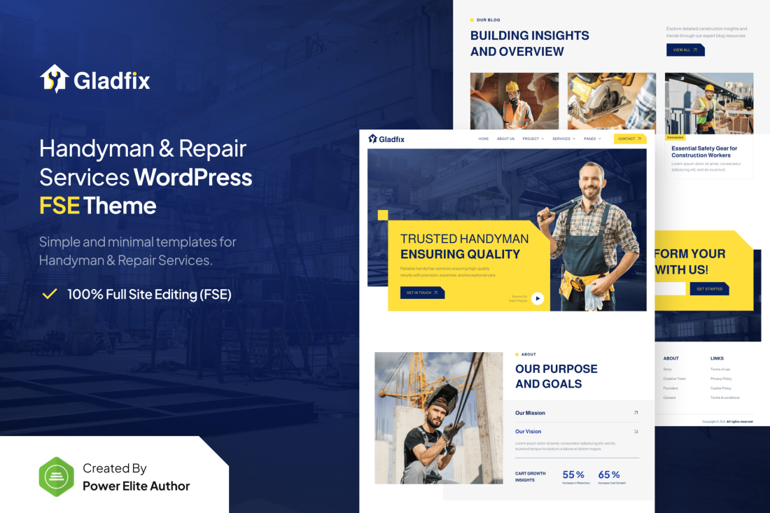 Gladfix – Handyman & Repair Services WordPress The 1.0.0