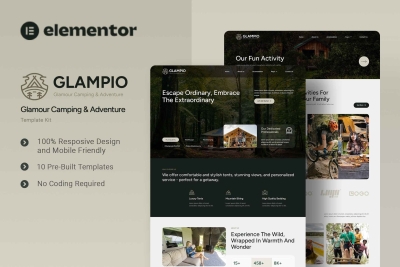 Glampio - Glamour Camping & Adventure Elementor Template Kit