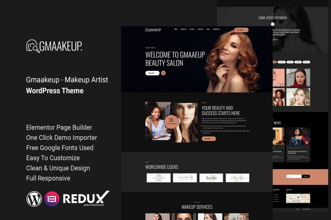 Gmaakeup - Makeup Artist WordPress Theme 1.0.0