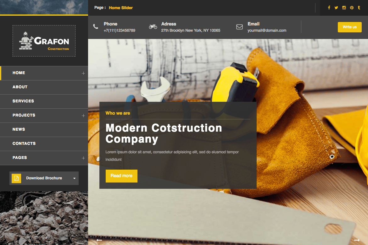 Grafon – Construction / Renovate WordPress Theme 1.1.0