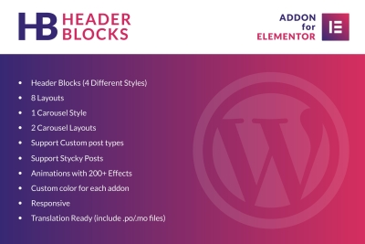 Header Blocks for Elementor - WordPress Plugin 1.0
