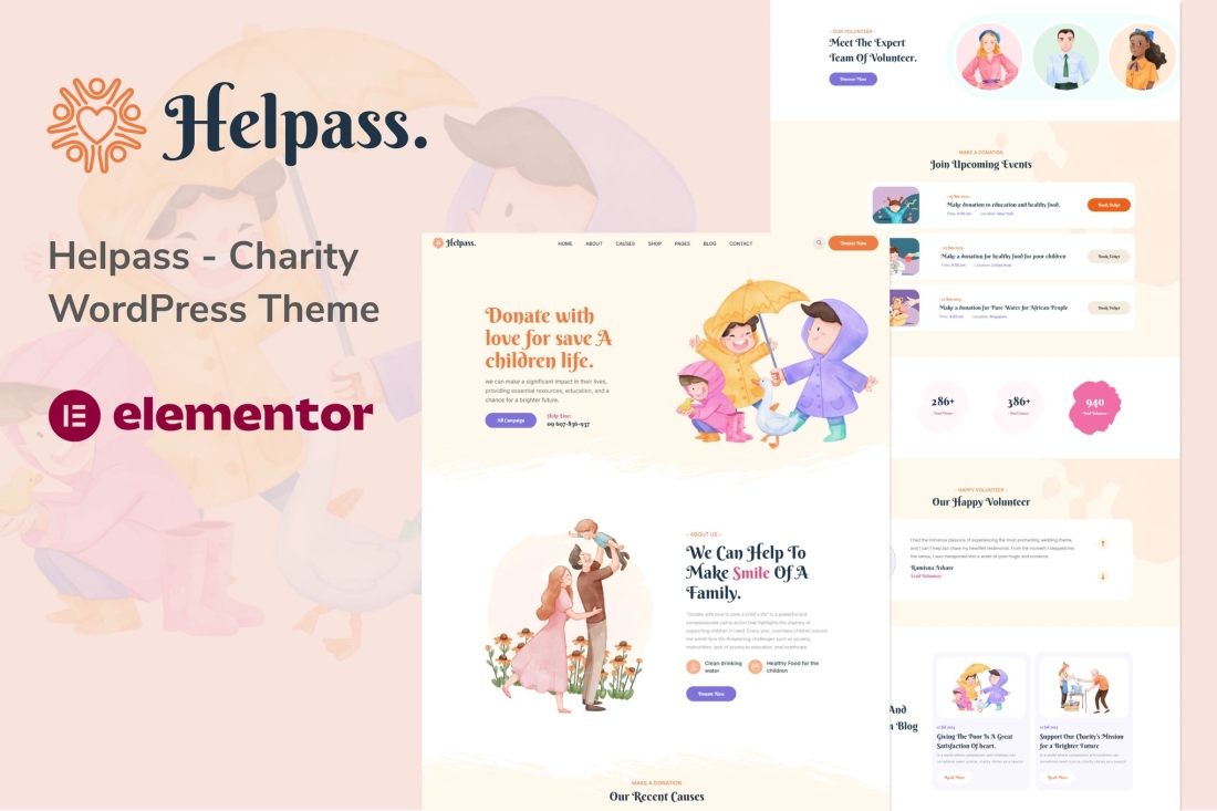 Helpass - Charity WordPress Theme 1.0.1