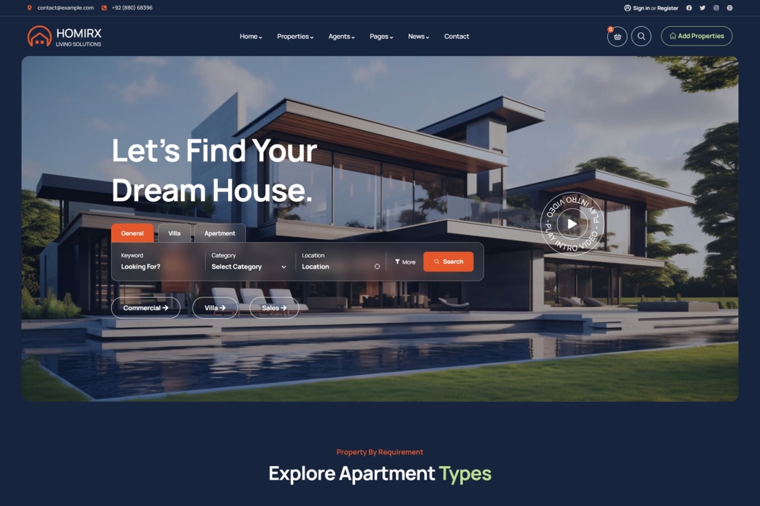 Homirx - Real Estate WordPress Theme 1.0.4