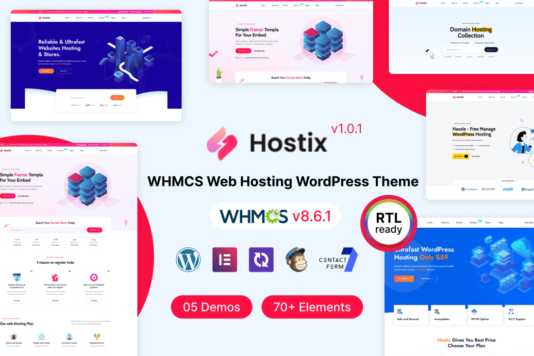 Hostix - Hosting WHMCS WordPress Theme 2.0.2
