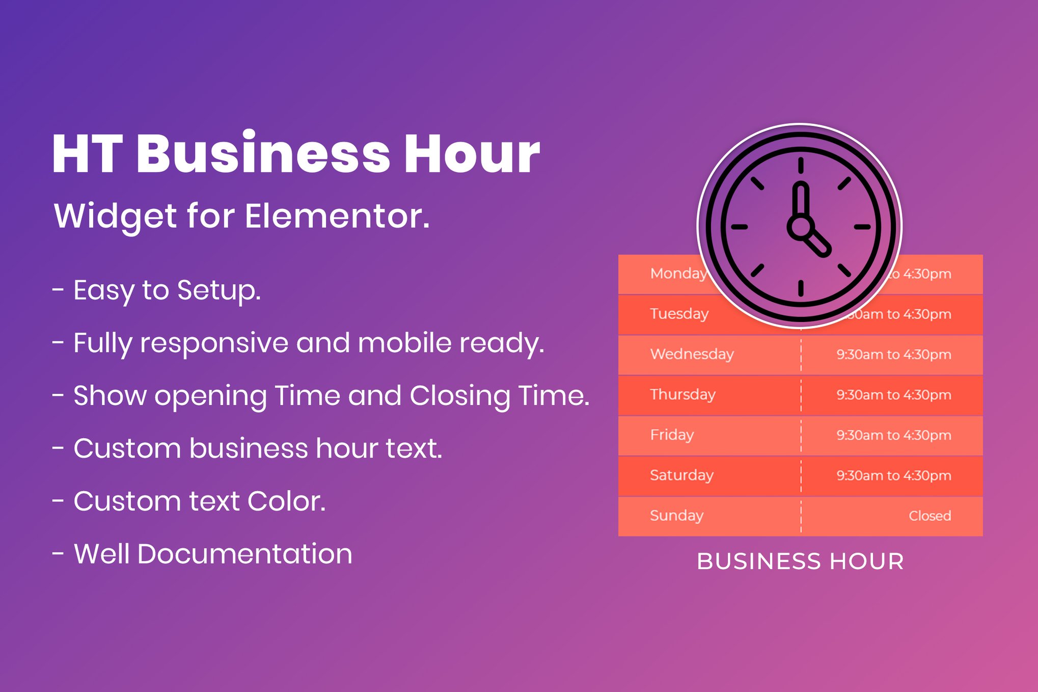 HT Business Hour Widget for Elementor 1.0.4