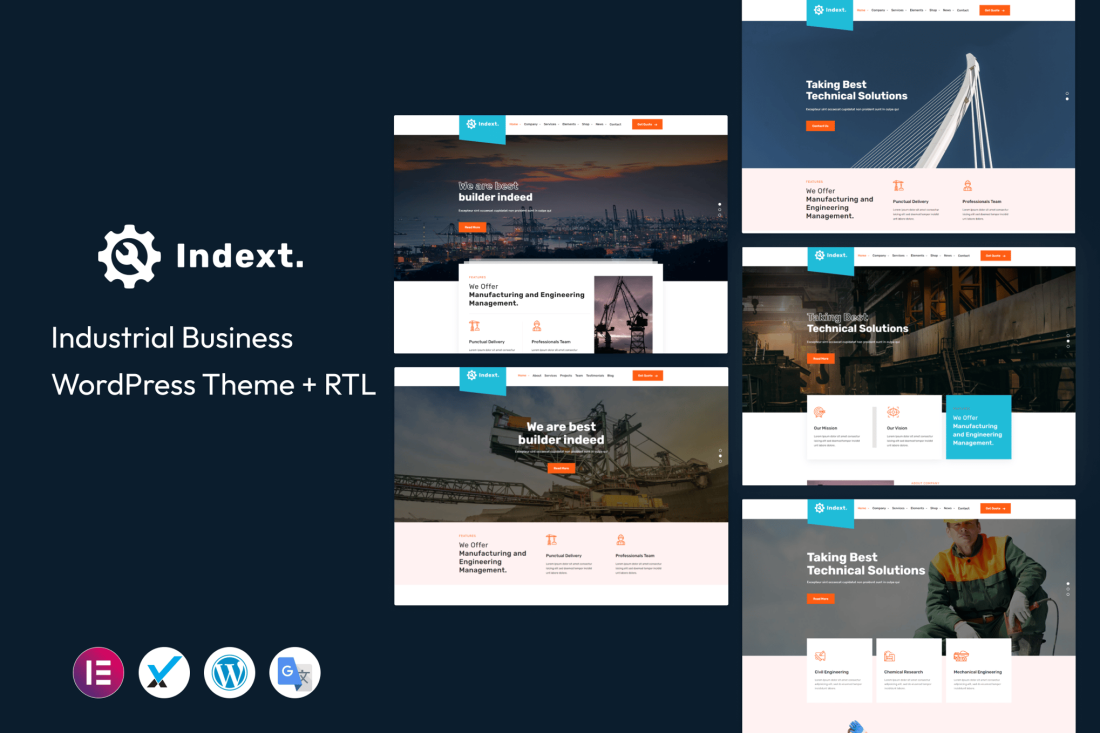 Indext - Industrial Business WordPress Theme 2.3