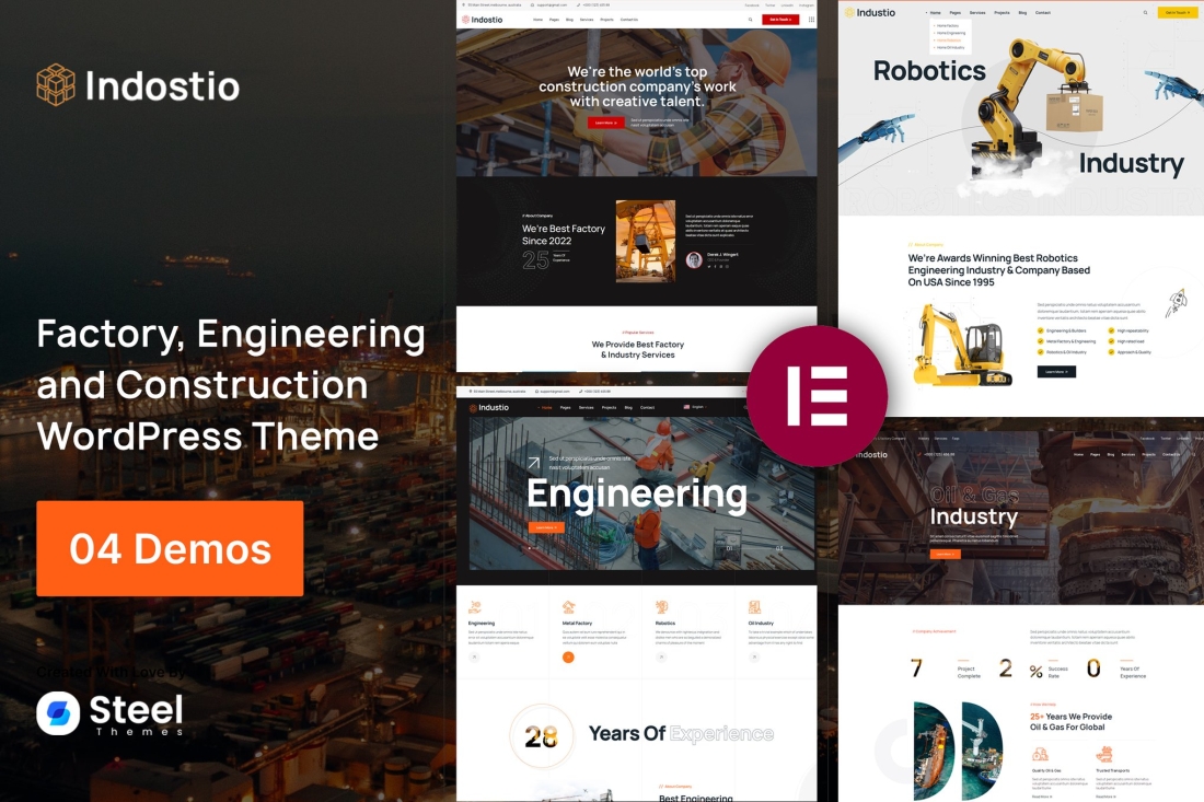 Indostio - Factory & Construction WordPress Theme 1.0.0