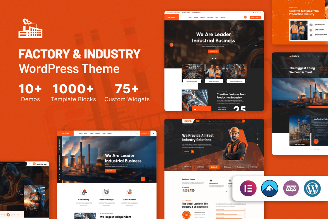 Indsro - Factory & Industry WordPress Theme 1.0.1