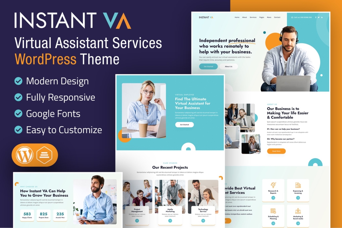 Instant VA | Virtual Assistant WordPress Theme 1.0