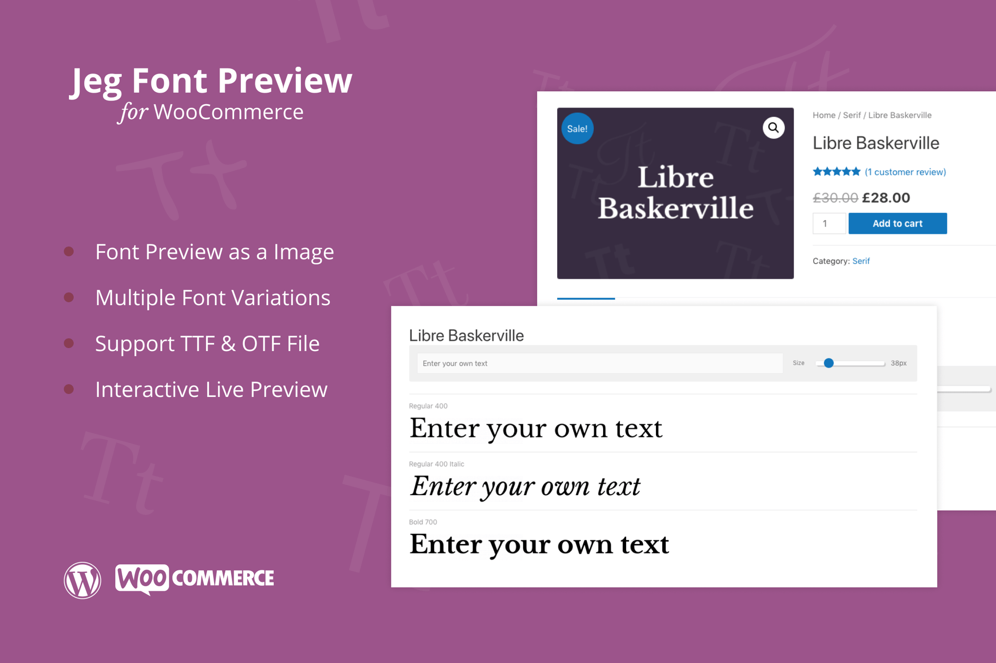 Jeg Font Preview – WooCommerce Extension Plugin 1.0.5
