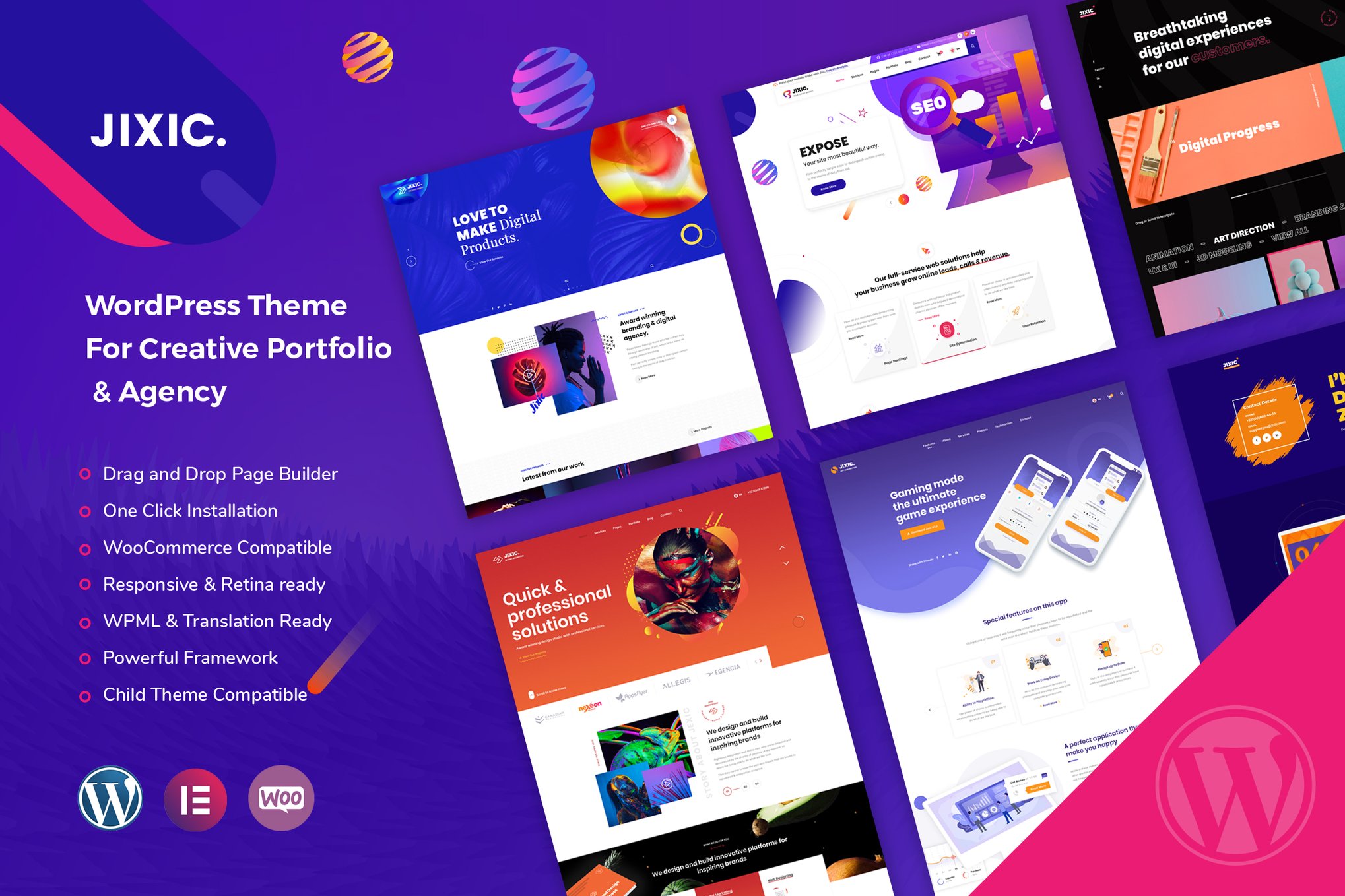 Jixic – Portfolio & Agency WordPress Theme 1.6