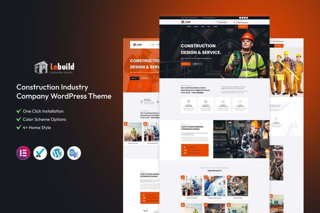 Lebuild - Construction Company WordPress Theme 2.0.0