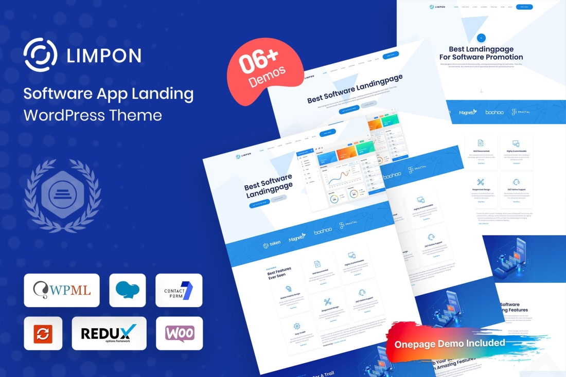Limpon - Software App Landing WordPress Theme 1.1.8