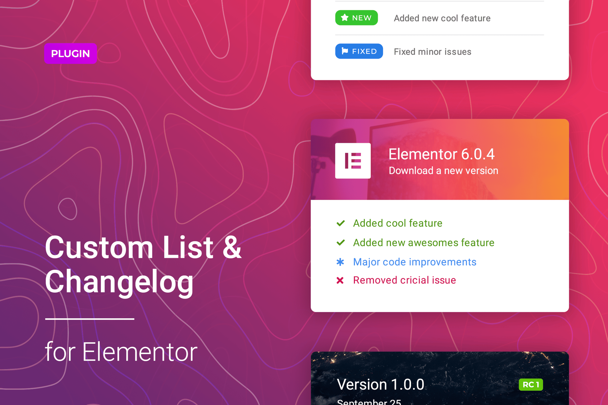 Changelog & Custom List for Elementor 1.0.7