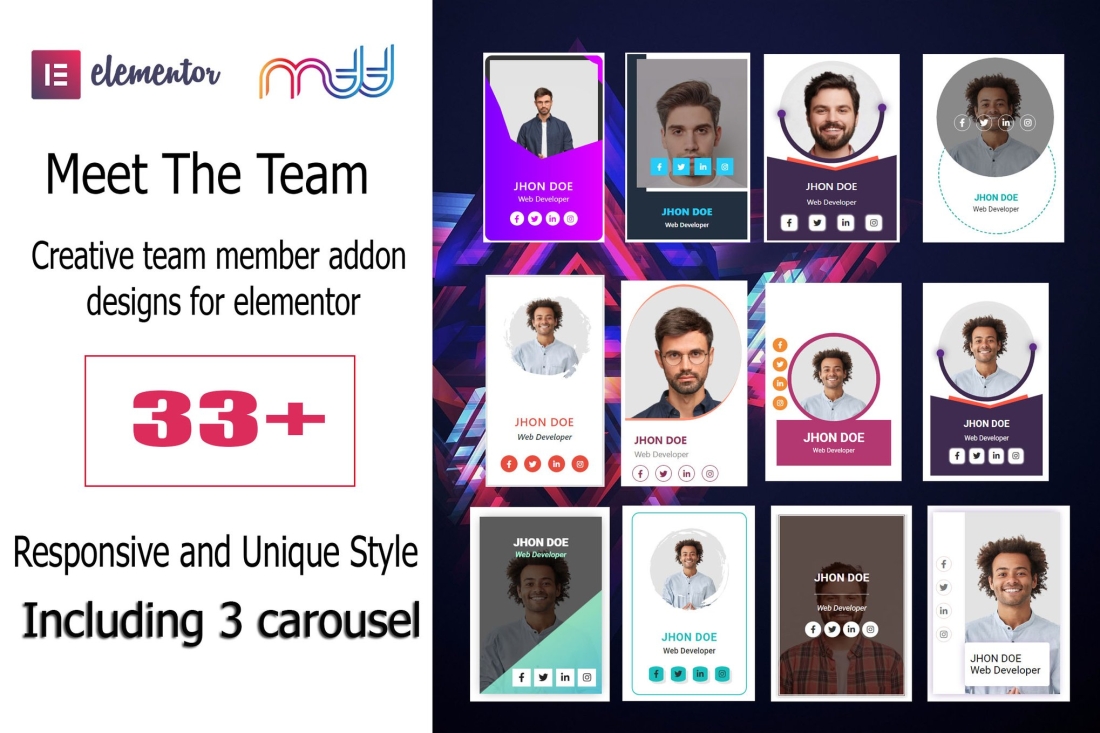 Meet The Team for Elementor 2.8