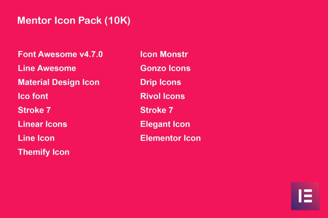 Mentor Icon Pack for Elementor Page Builder 1.0